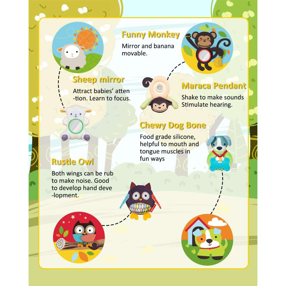 Keeygo Baby Play Mat Zoo Themed | Sensory Activity Play Mat