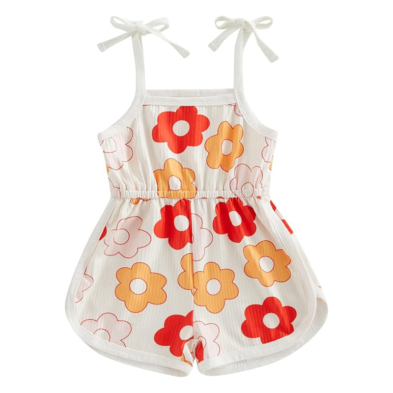 Toddler Baby Girl Clothing | Floral Jumpsuit with Tie Up |Baby Suspender Game Set