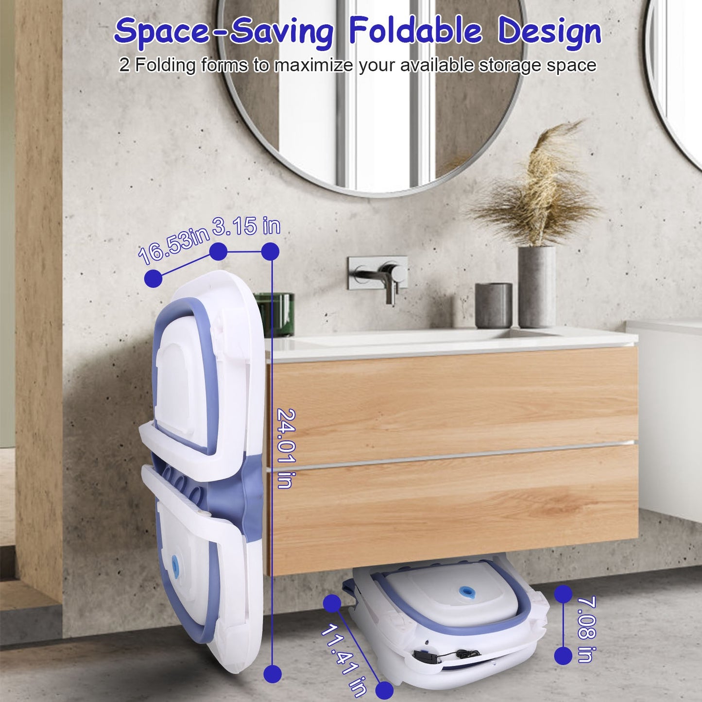 Baby Bath Tub with Thermometer | Collapsible Travel Friendly 0 To 24 Months Baby Bathtub with Drain Hole