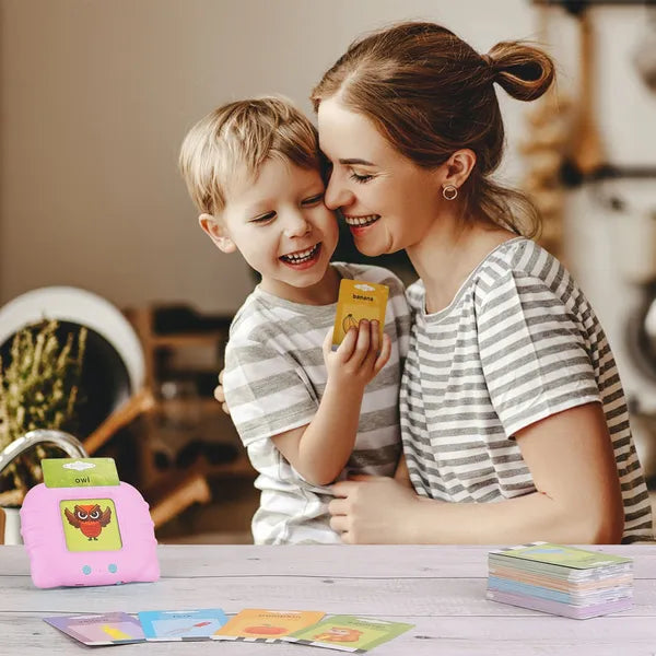 224 Words Kids Flash Talking Cards | 112 Card Electronic Cognitive Audio Toddler Reading Machine | Animal Shape Color Repeated Learning Cards