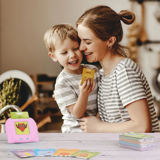 224 Words Kids Flash Talking Cards | 112 Card Electronic Cognitive Audio Toddler Reading Machine | Animal Shape Color Repeated Learning Cards