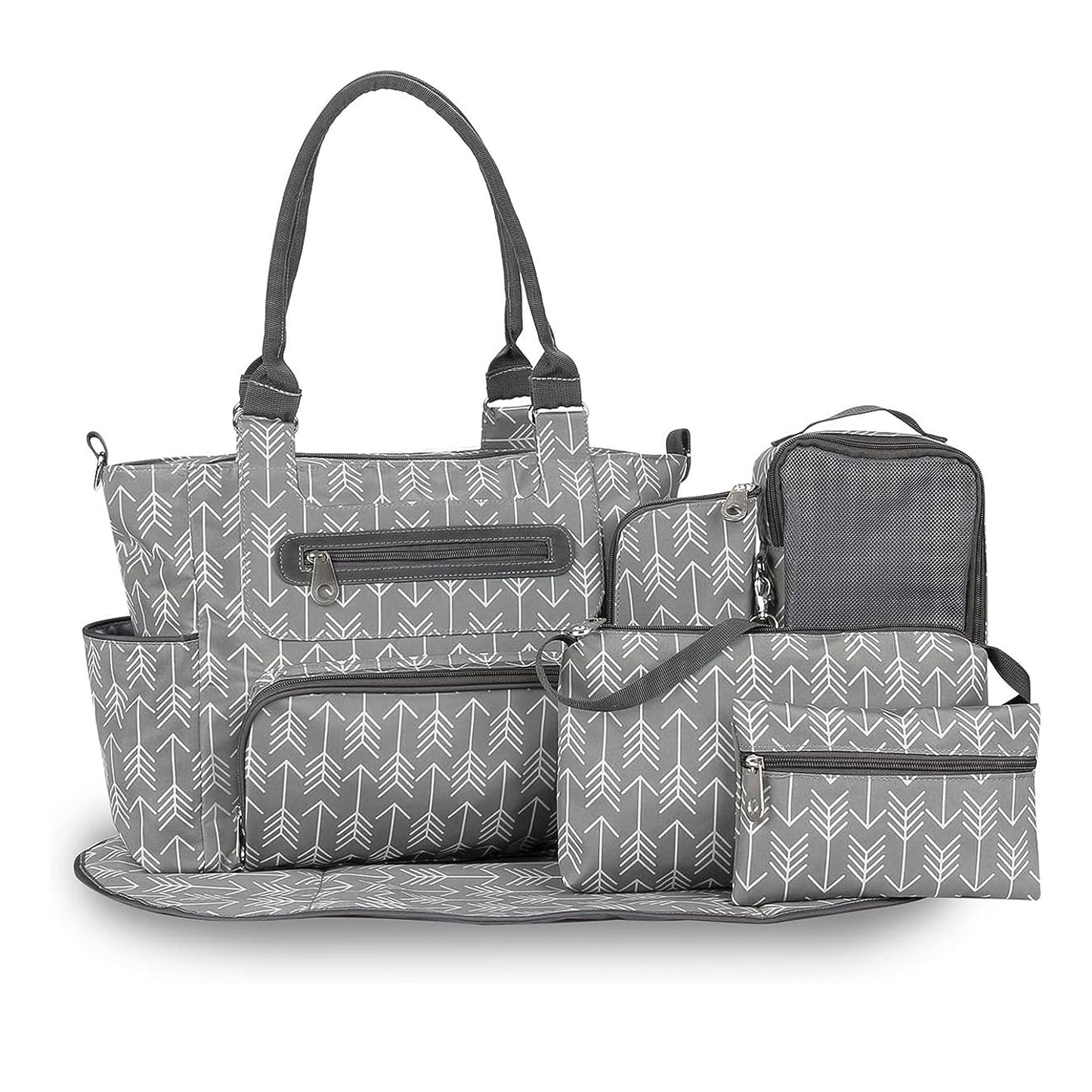 8Pcs Baby Nappy Diaper Bags Set | Multifunctional Diaper Changing Bags With Bottle Bag| Mesh Bag Purse