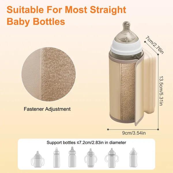 Portable Bottle Warmer with Night Light | Baby Milk Warmer for Home Travel | Heating Levels