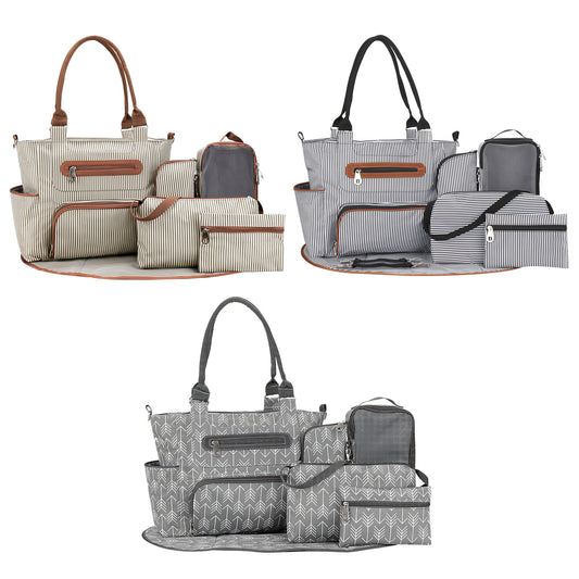 8Pcs Baby Nappy Diaper Bags Set | Multifunctional Diaper Changing Bags With Bottle Bag| Mesh Bag Purse