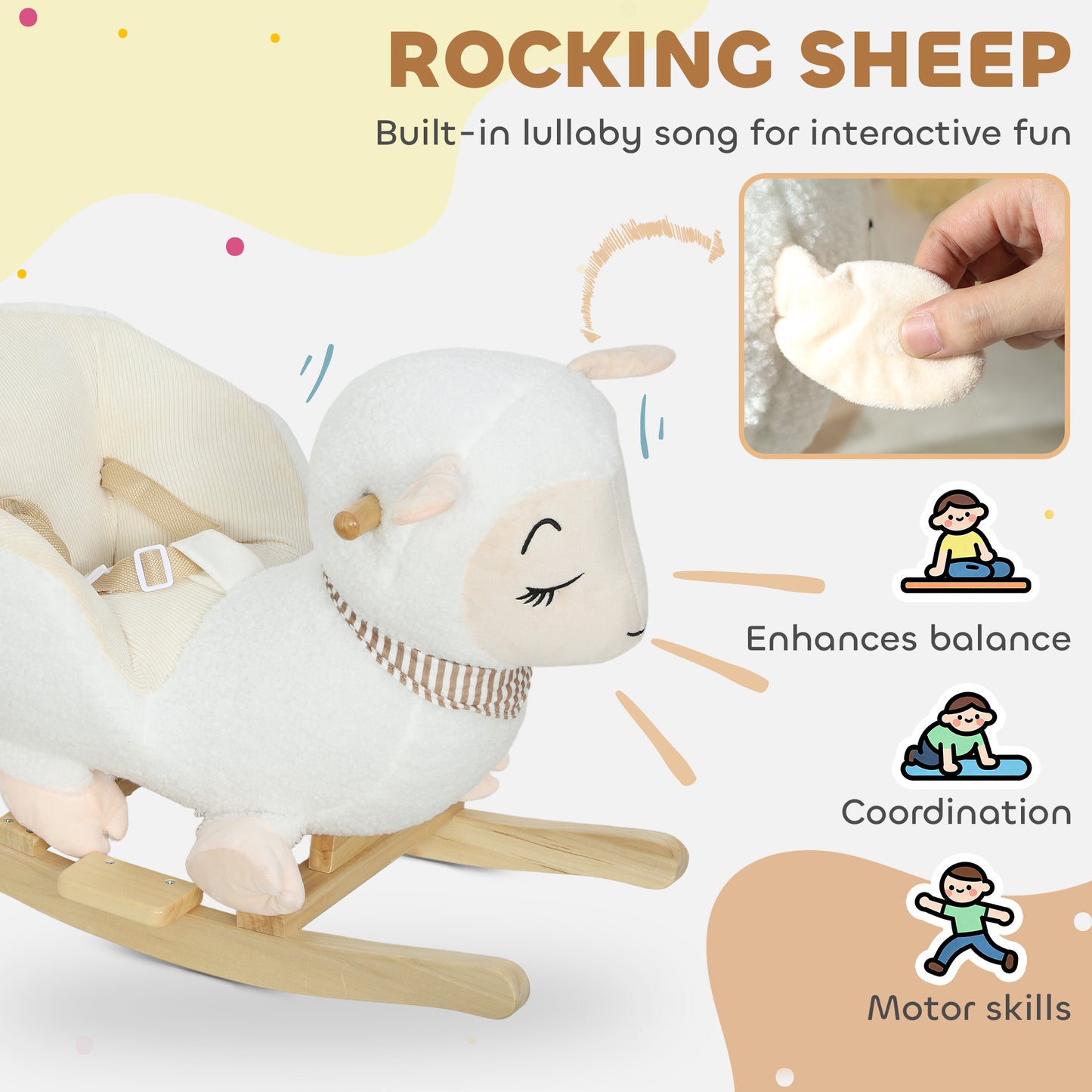 Baby Rocking Horse | Sheep Rocking Horse with Lullaby Song for Toddlers 18–36 Months