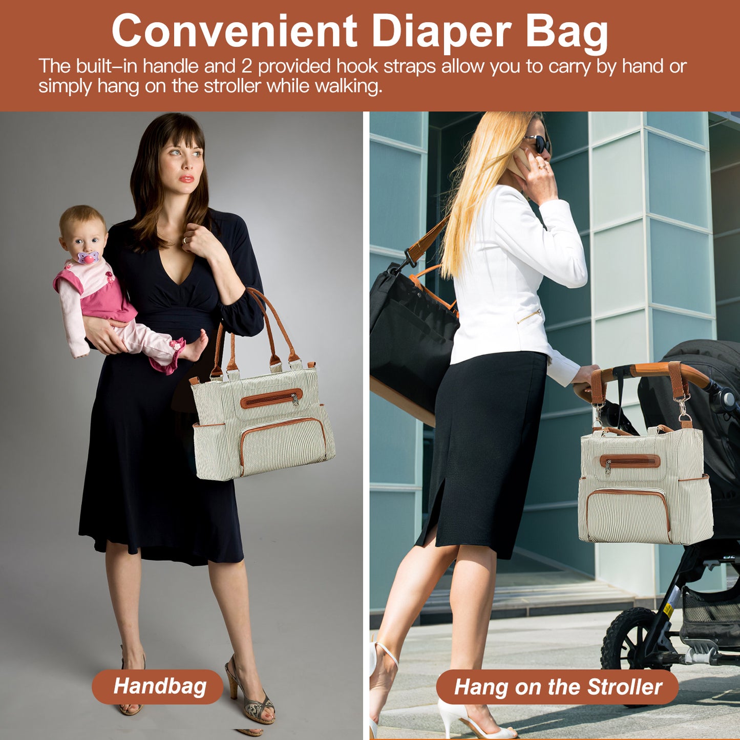8Pcs Baby Nappy Diaper Bags Set | Multifunctional Diaper Changing Bags With Bottle Bag| Mesh Bag Purse