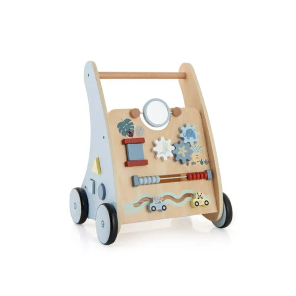 Multi-Functional Baby Activity Walker | Anti-O-Leg Design Wooden Walker With Storage For Toddlers