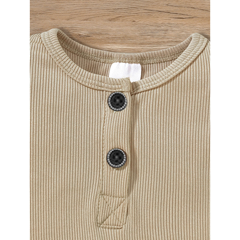 3-Pack Unisex Newborns Long Sleeve | Ribbed Romper | Soft Button Front Jumpsuit