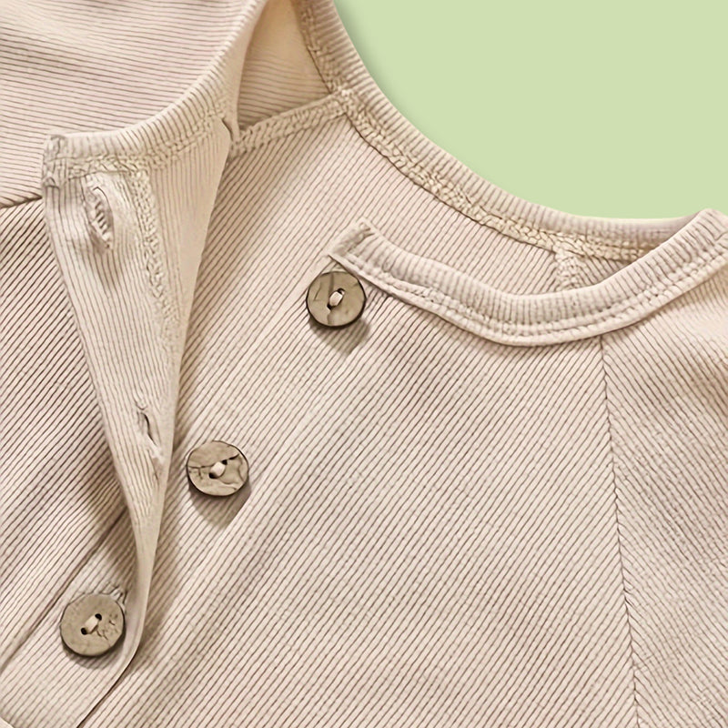 3-Pack Baby Boys One-Piece Romper Set | Long Sleeve Ribbed Button Jumpsuit