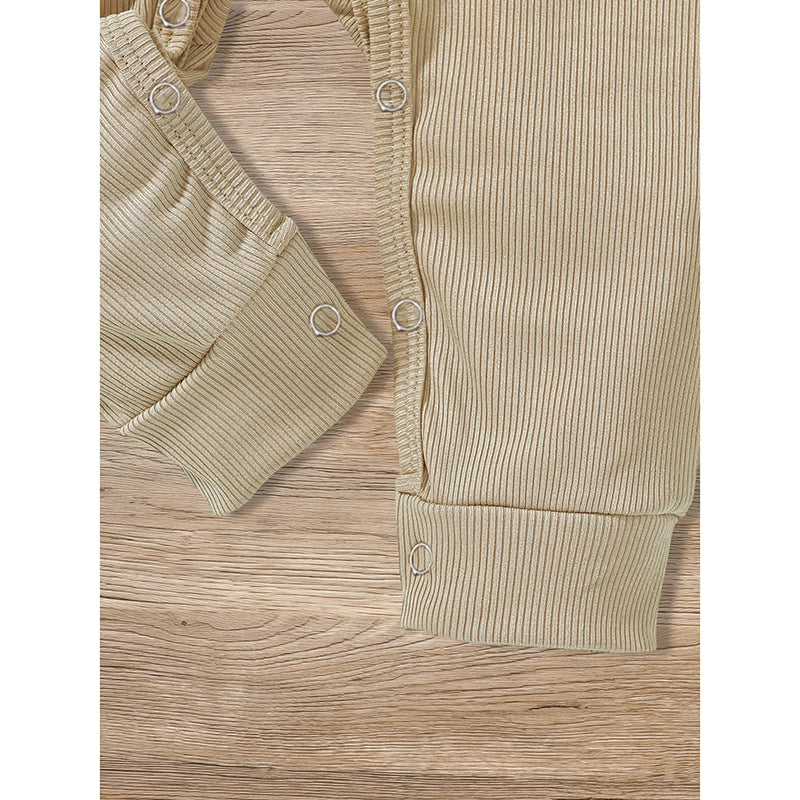3-Pack Unisex Newborns Long Sleeve | Ribbed Romper | Soft Button Front Jumpsuit