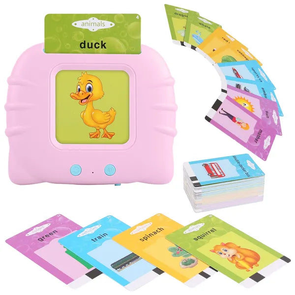 224 Words Kids Flash Talking Cards | 112 Card Electronic Cognitive Audio Toddler Reading Machine | Animal Shape Color Repeated Learning Cards