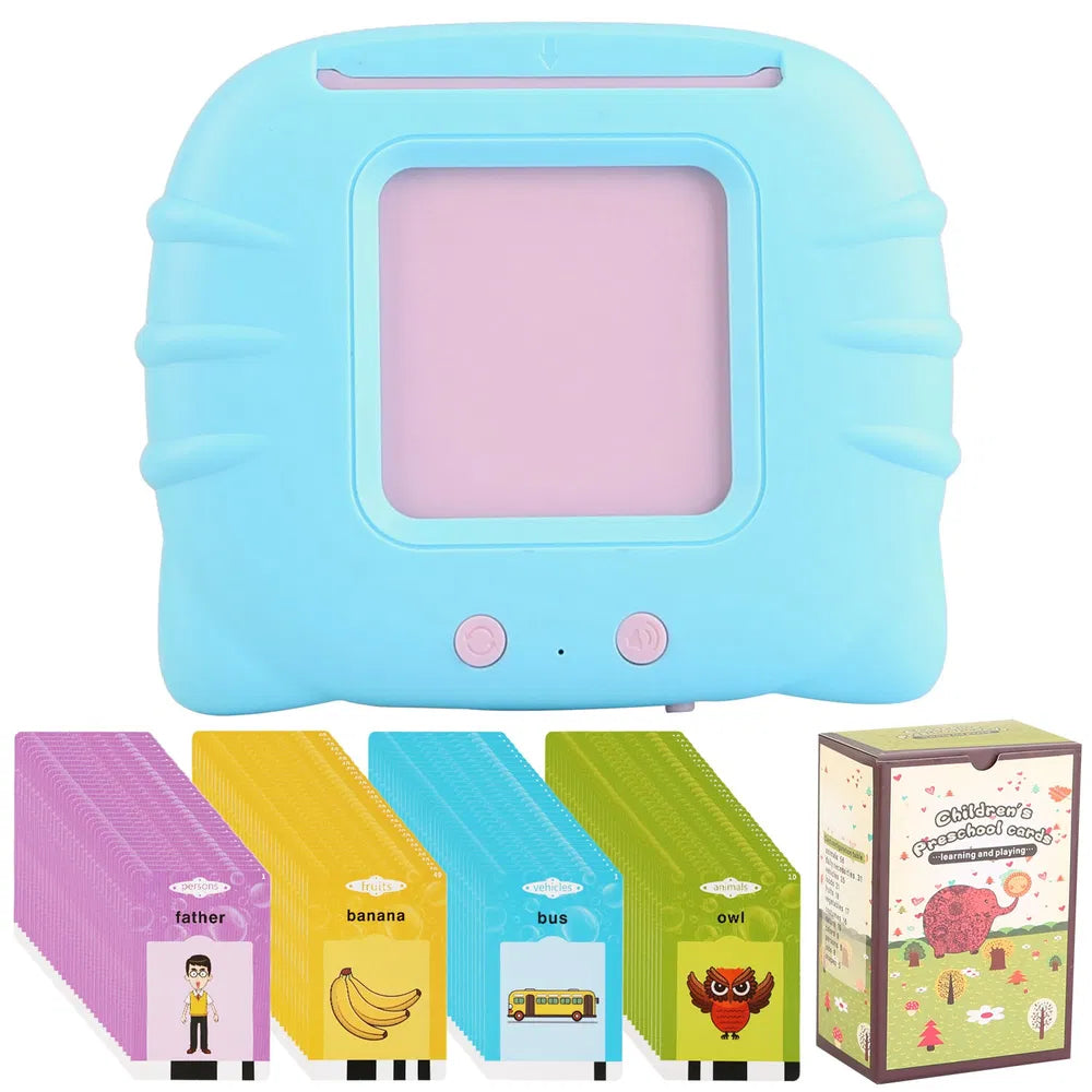 224 Words Kids Flash Talking Cards | 112 Card Electronic Cognitive Audio Toddler Reading Machine | Animal Shape Color Repeated Learning Cards