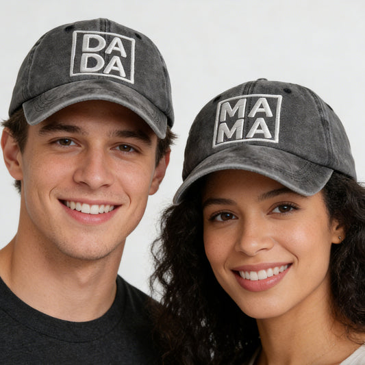 Dada & Mama Hats | New Parents Baseball Caps