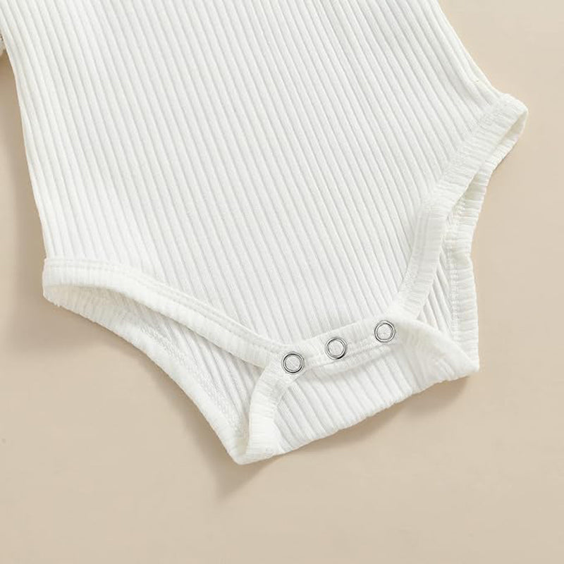 3Pcs Infant Baby Girl Outfits| Summer Clothes Sets | Ruffle Ribbed Romper