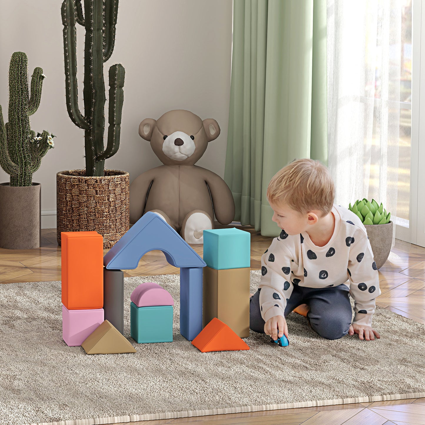 11 Piece Soft Play Set for Toddlers 6-72 Months | Child Development & Color Coordination