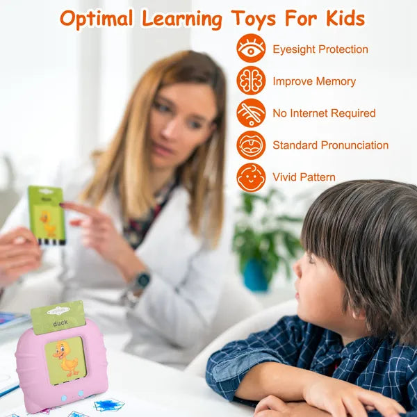 224 Words Kids Flash Talking Cards | 112 Card Electronic Cognitive Audio Toddler Reading Machine | Animal Shape Color Repeated Learning Cards