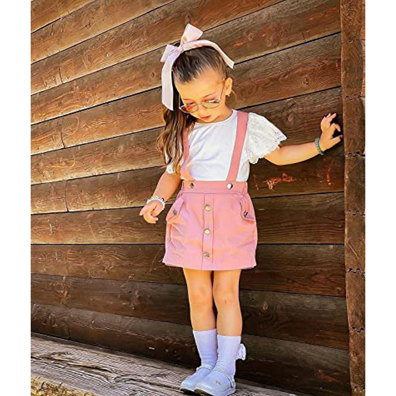 3Pcs Infant Baby Girl Outfits| Summer Clothes Sets | Ruffle Ribbed Romper