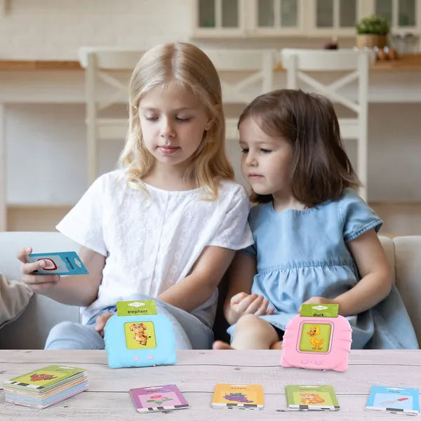 224 Words Kids Flash Talking Cards | 112 Card Electronic Cognitive Audio Toddler Reading Machine | Animal Shape Color Repeated Learning Cards
