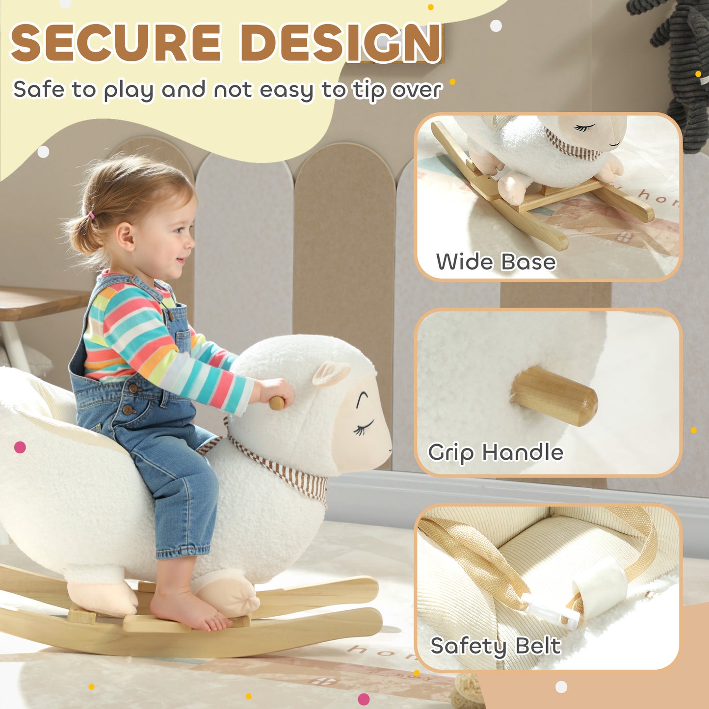 Baby Rocking Horse | Sheep Rocking Horse with Lullaby Song for Toddlers 18–36 Months