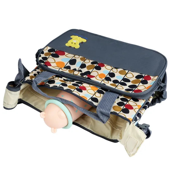 5PCS Baby Nappy Diaper Bags Set Mummy Diaper Shoulder Bags | Nappy Changing Pad | Insulated Pockets | Travel Tote Bags