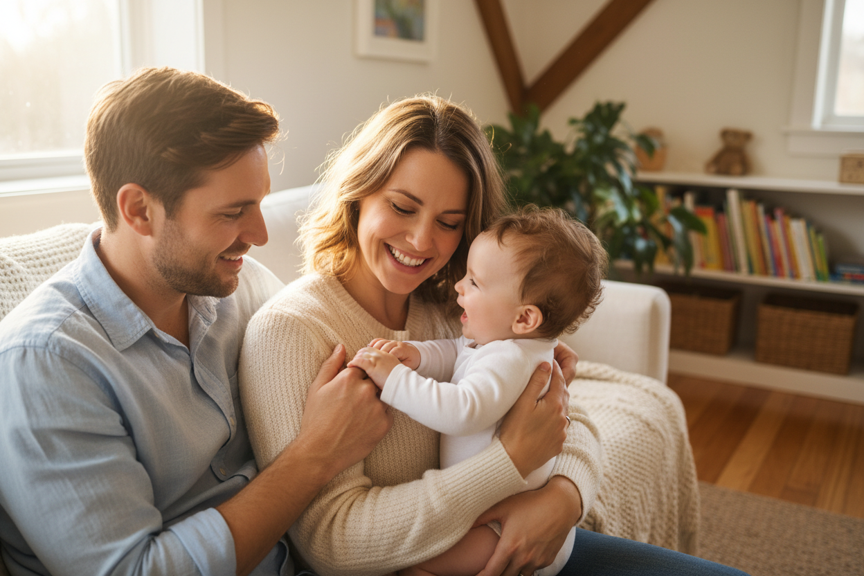 Mother, Father & Baby Family Moment